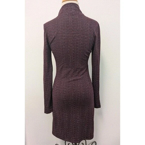 Carve Designs Maroon Colorful Geometric Cowl Neck Long Sleeve Dress sz XS - Picture 9 of 13